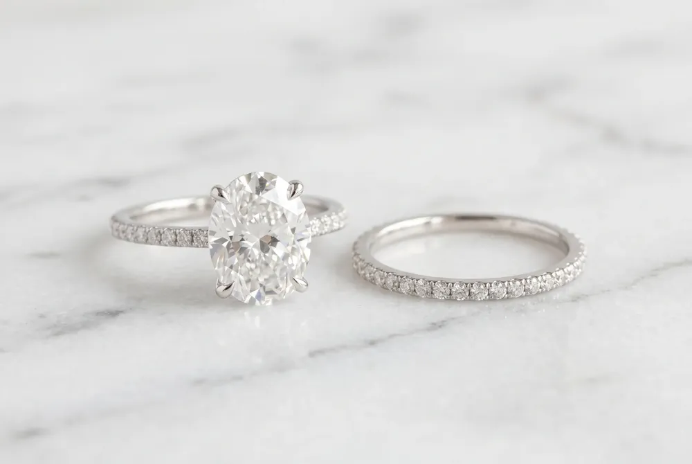 Engagement rings often command a higher budget due to their larger center stones, while wedding bands offer refined simplicity at a more accessible price.