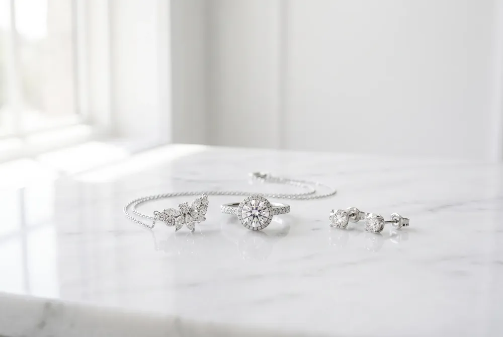 Curate your perfect bridal ensemble with expert guidance on harmonizing unique stone shapes and setting styles for a truly bespoke aesthetic.