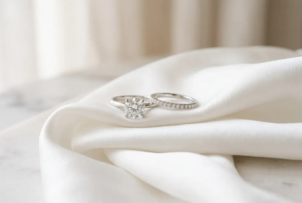 Celebrate the harmony of a perfectly matched bridal set tailored to your unique story through bespoke artistry and elegant personalization.