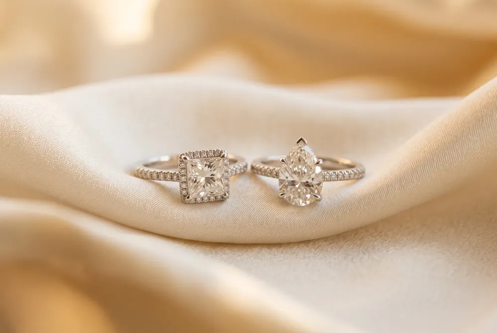 Choosing between the crisp princess cut and the graceful pear shape defines the personality of your eternity band.