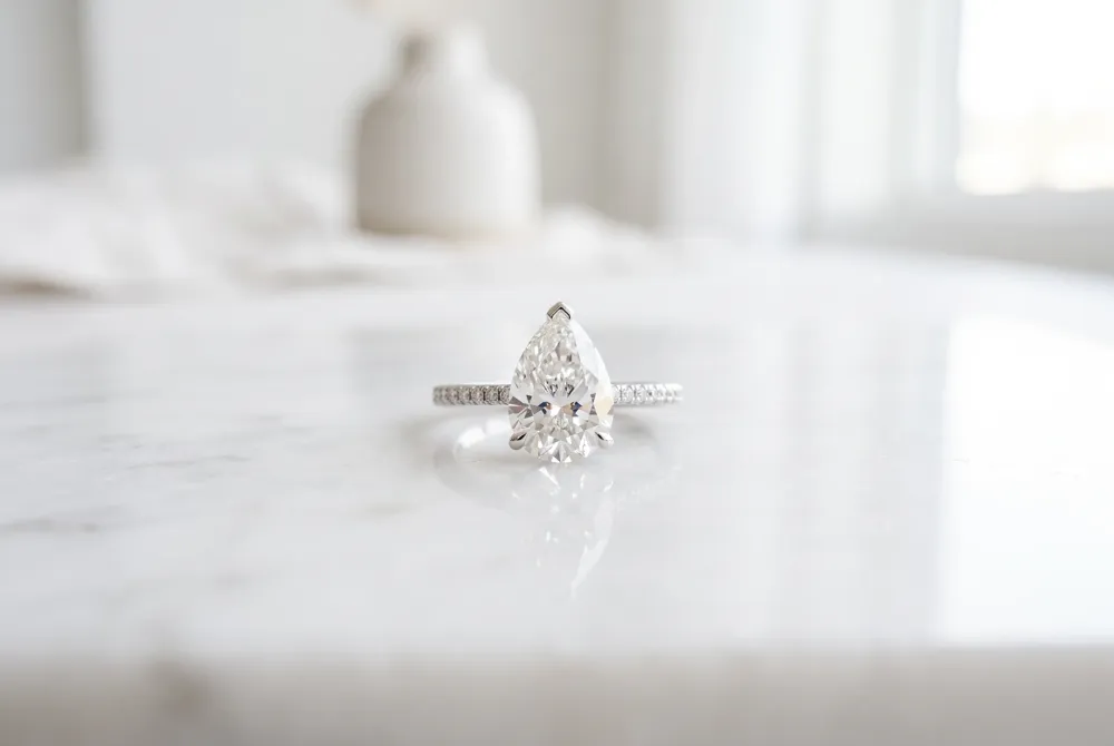 Choosing a pear cut diamond allows you to achieve superior finger coverage and visual impact, making it a brilliant investment for the discerning jewelry connoisseur.
