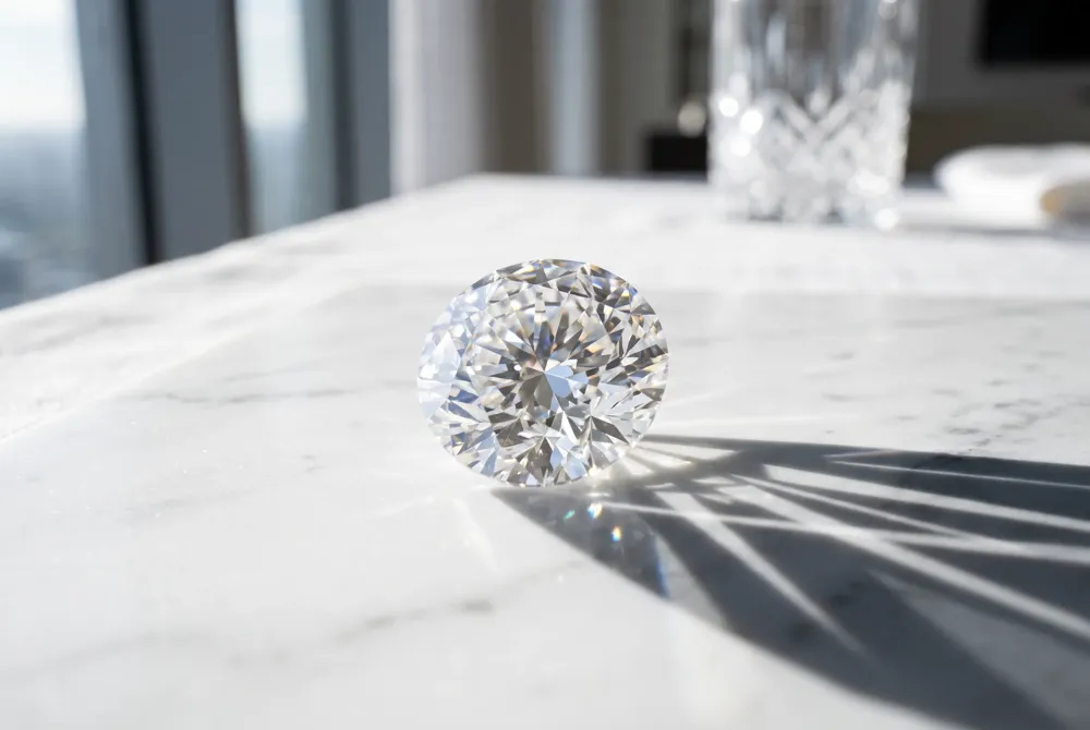 Celebrate contemporary precision with the sharp, linear brilliance of a masterfully cut stone designed for the modern romantic.