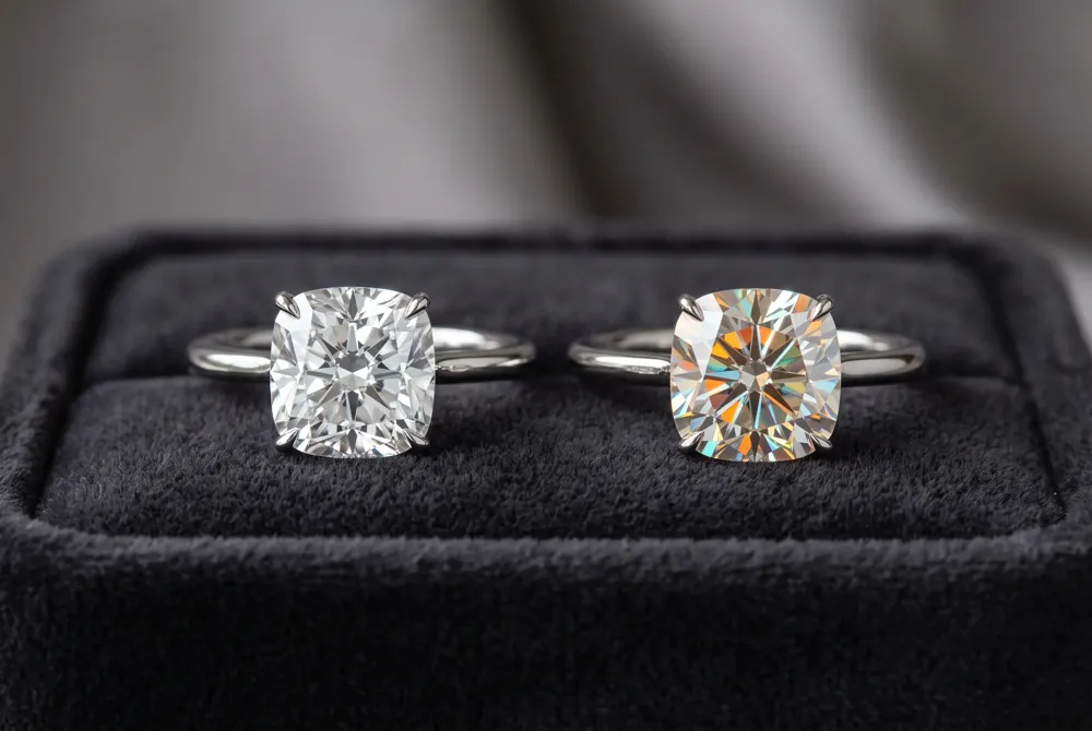 Choosing between moissanite and lab diamonds comes down to optical priority; moissanite offers extraordinary fire and value, while lab diamonds replicate the exact behavior of natural diamonds.