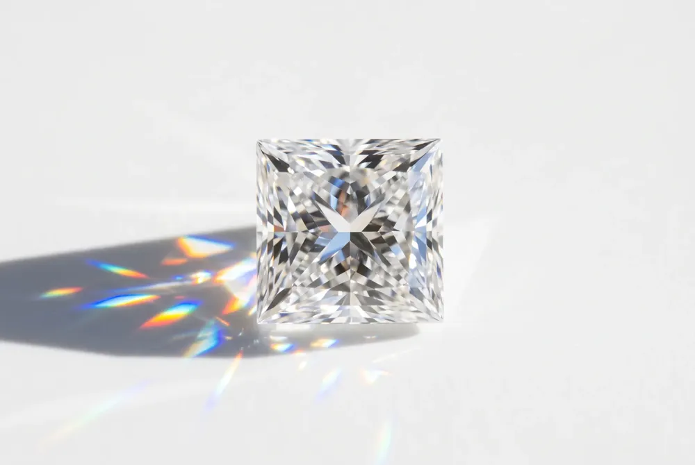 Discover the sophisticated fusion of modern architectural lines and brilliant light performance that defines the iconic princess cut.