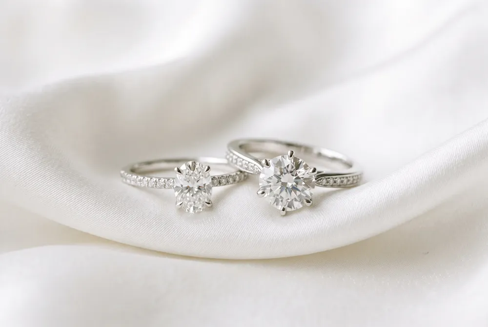 Master the art of styling and stacking your engagement ring and wedding band to create a personalized, sophisticated look that celebrates your union.