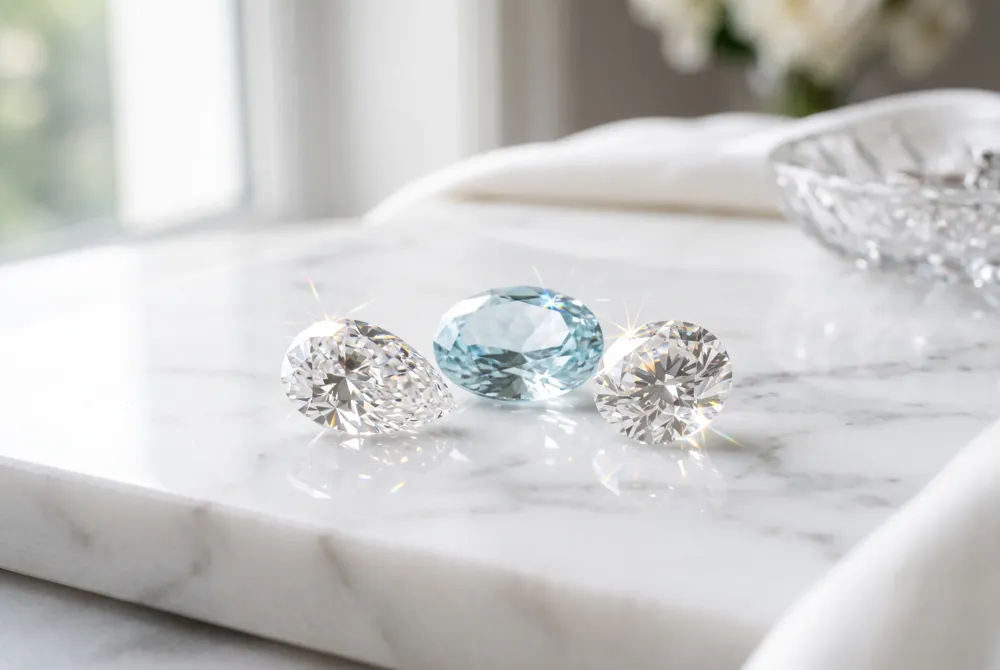 Celebrate your past, present, and future with our expertly balanced three stone configurations, crafted to showcase the exquisite refractive fire of premium moissanite.