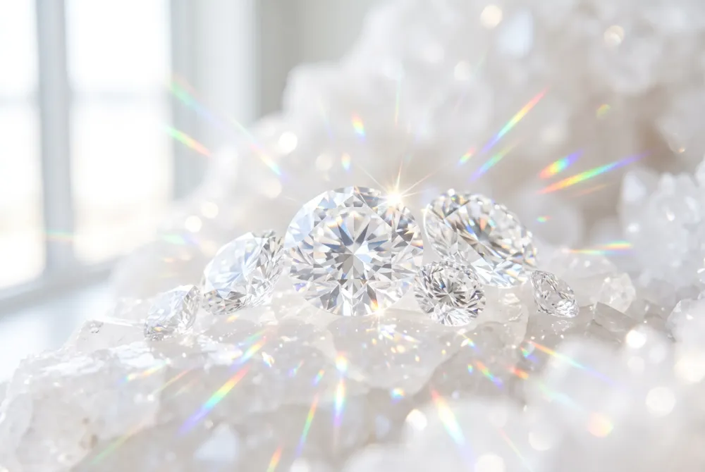 Explore the distinct optical signatures that define the vibrant brilliance of moissanite compared to the sophisticated scintillation of a diamond.