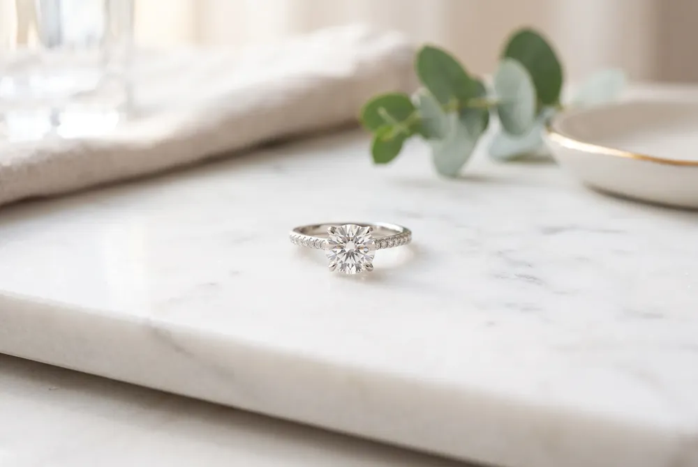 Our sophisticated oval halo settings combine elegant proportions with meticulous craftsmanship to create a dramatic, light-catching silhouette that beautifully enhances your center stone.