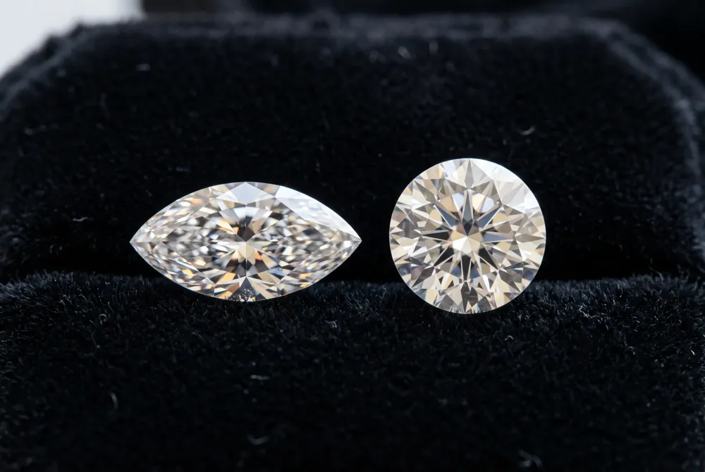 A marquise diamond naturally appears ten to fifteen percent larger than a round brilliant of the same carat weight, and choosing a stone just below a full carat threshold offers substantial savings without sacrificing visual impact.