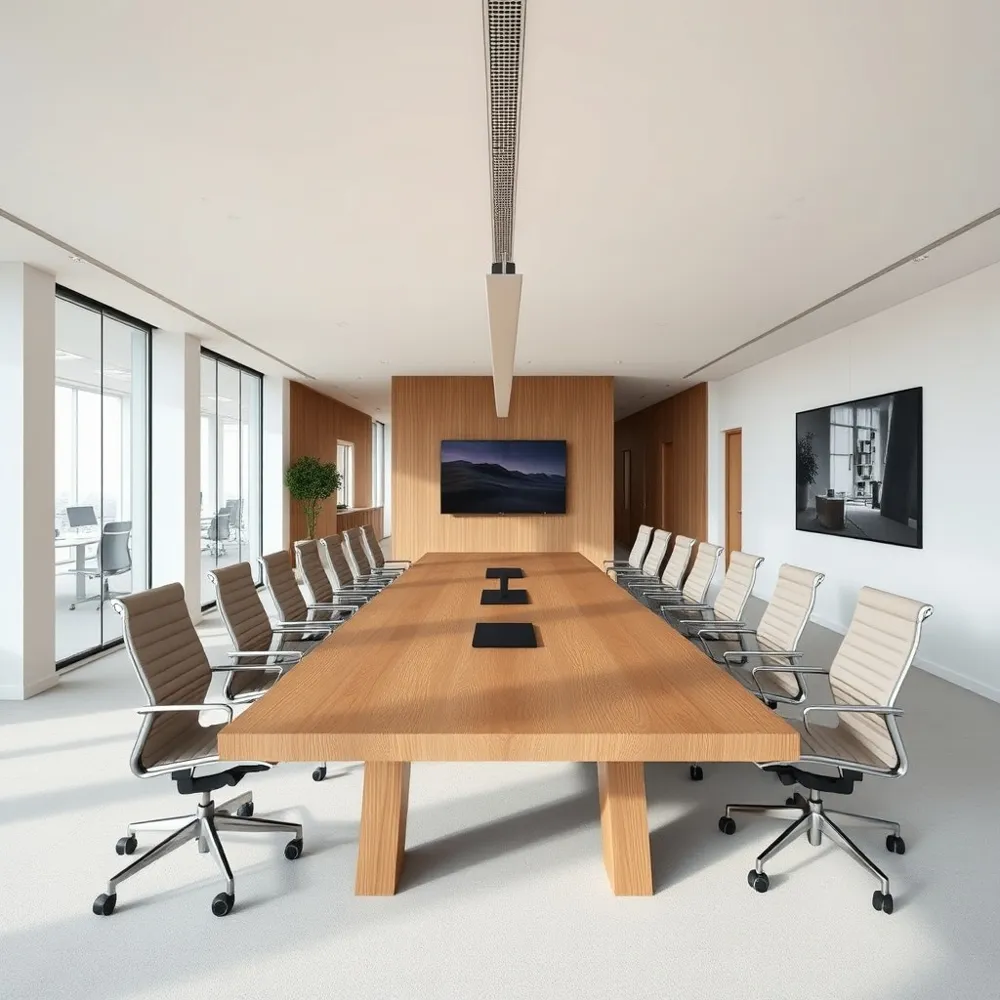 Choose robust meeting tables that align with your brand, support integrated technology, and offer the flexibility to handle diverse meeting styles.