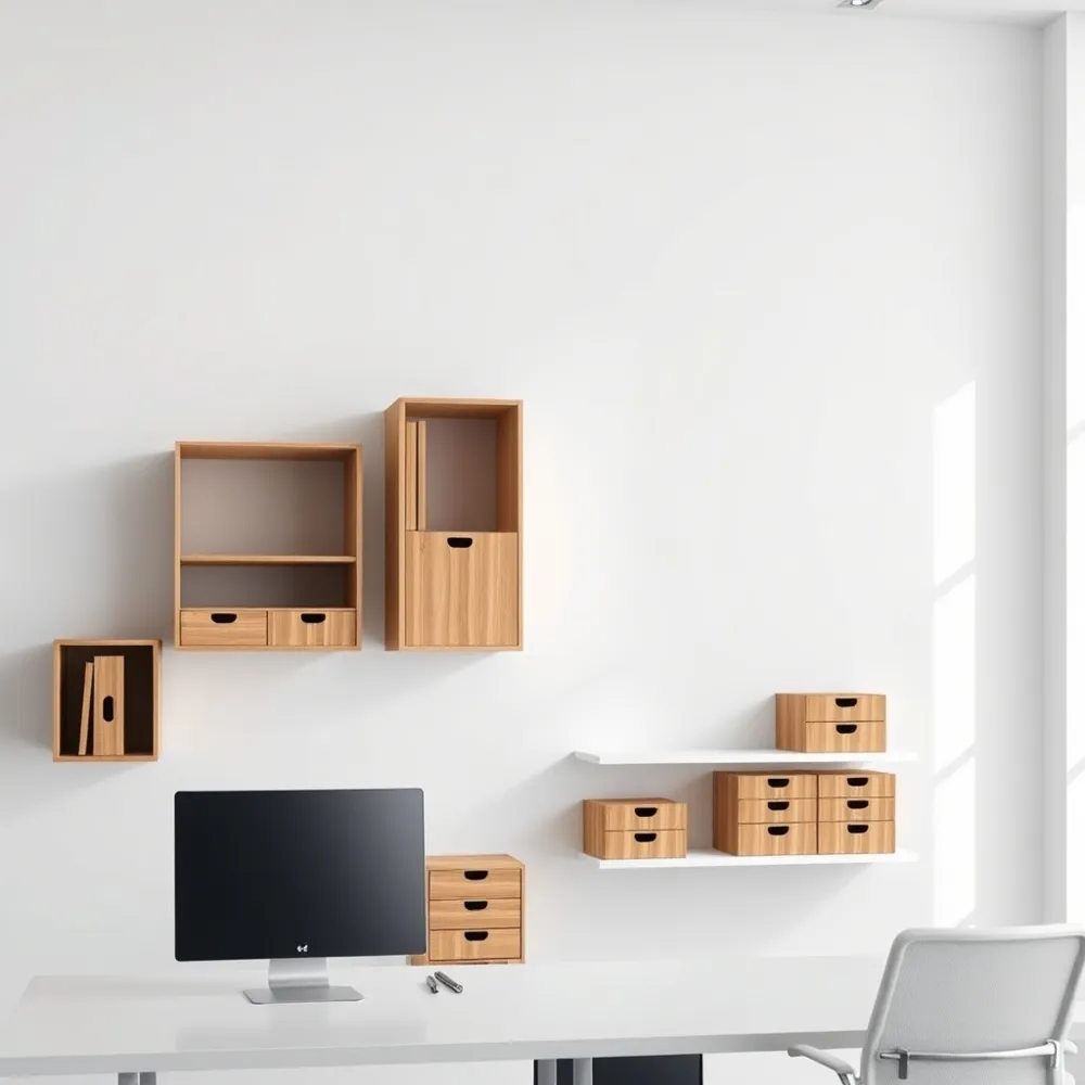 Unlock your office's hidden potential by utilising vertical wall space to keep essential tools organised and your desk surfaces clear.