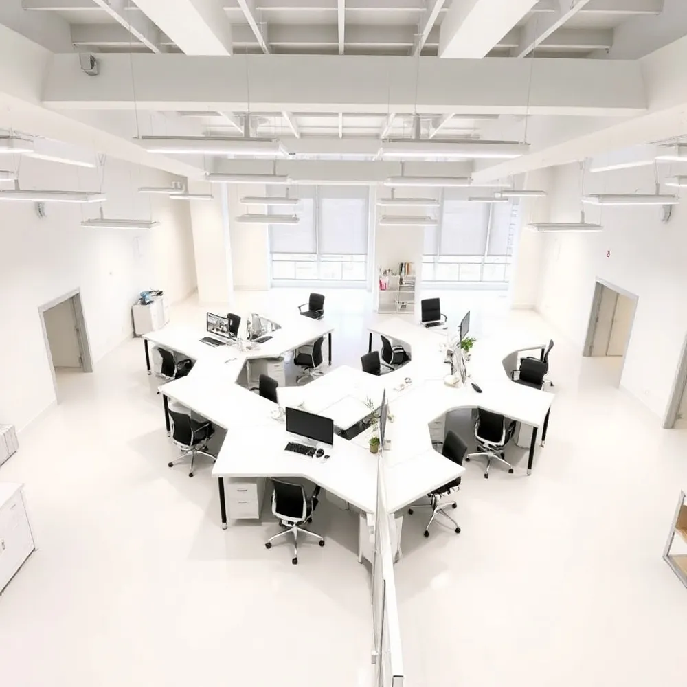 Maximize your office space with modular trapezoidal tables that adapt effortlessly to any team size or collaborative project requirement.