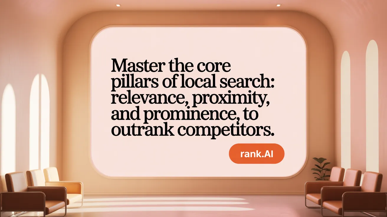 Master the core pillars of local search: relevance, proximity, and prominence, to outrank competitors.