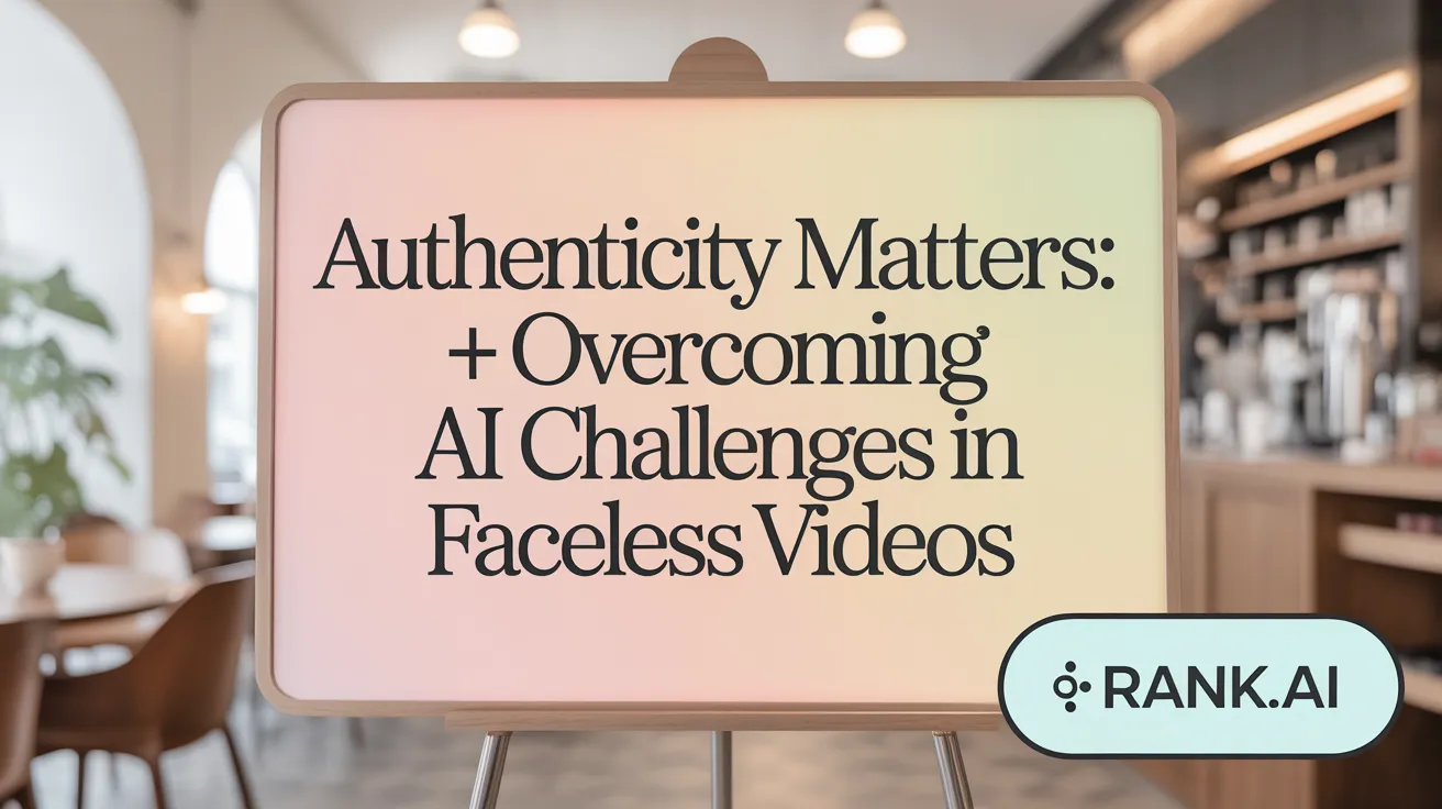 Authenticity Matters: Overcoming AI Challenges in Faceless Videos