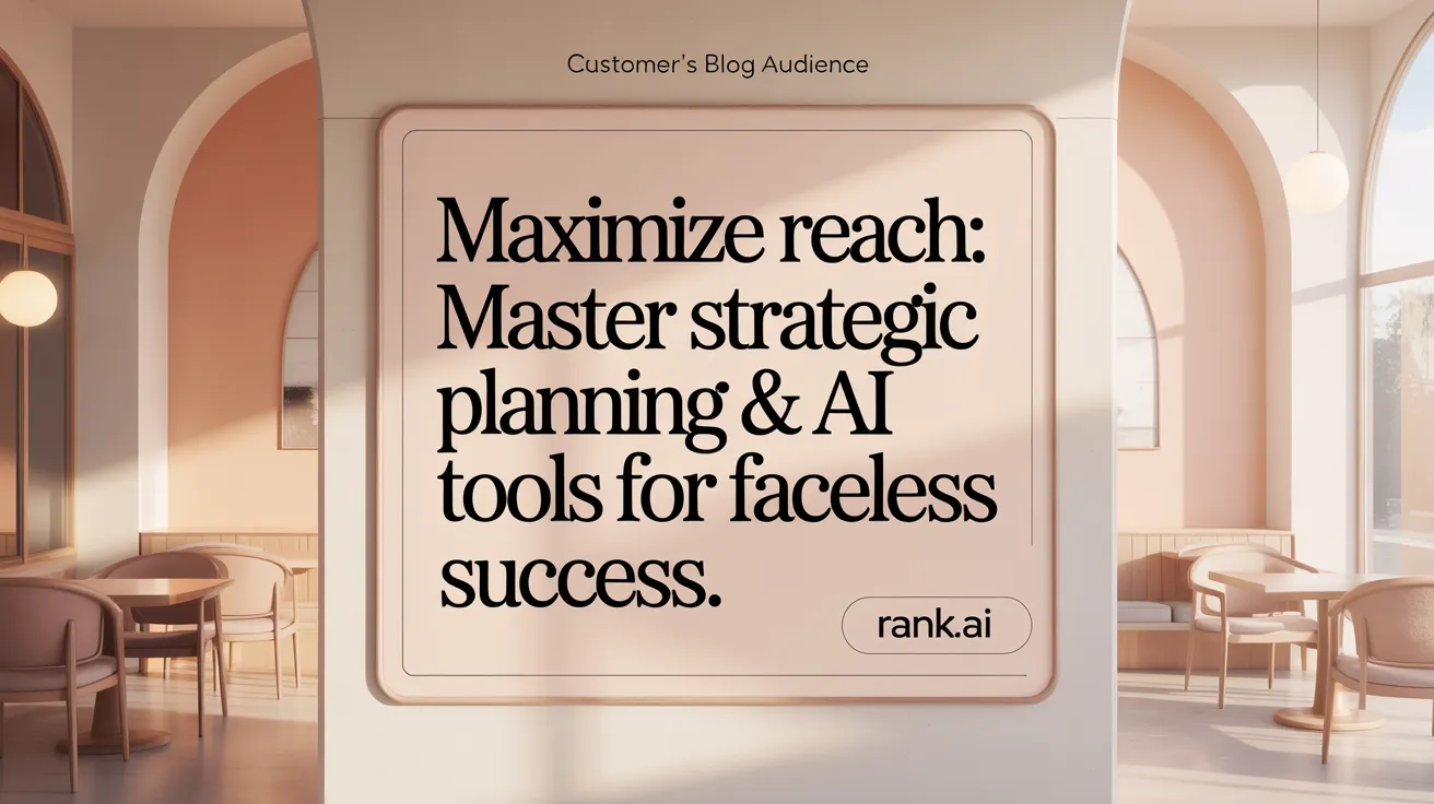 Maximize Reach: Master Strategic Planning &amp; AI Tools for Faceless Success