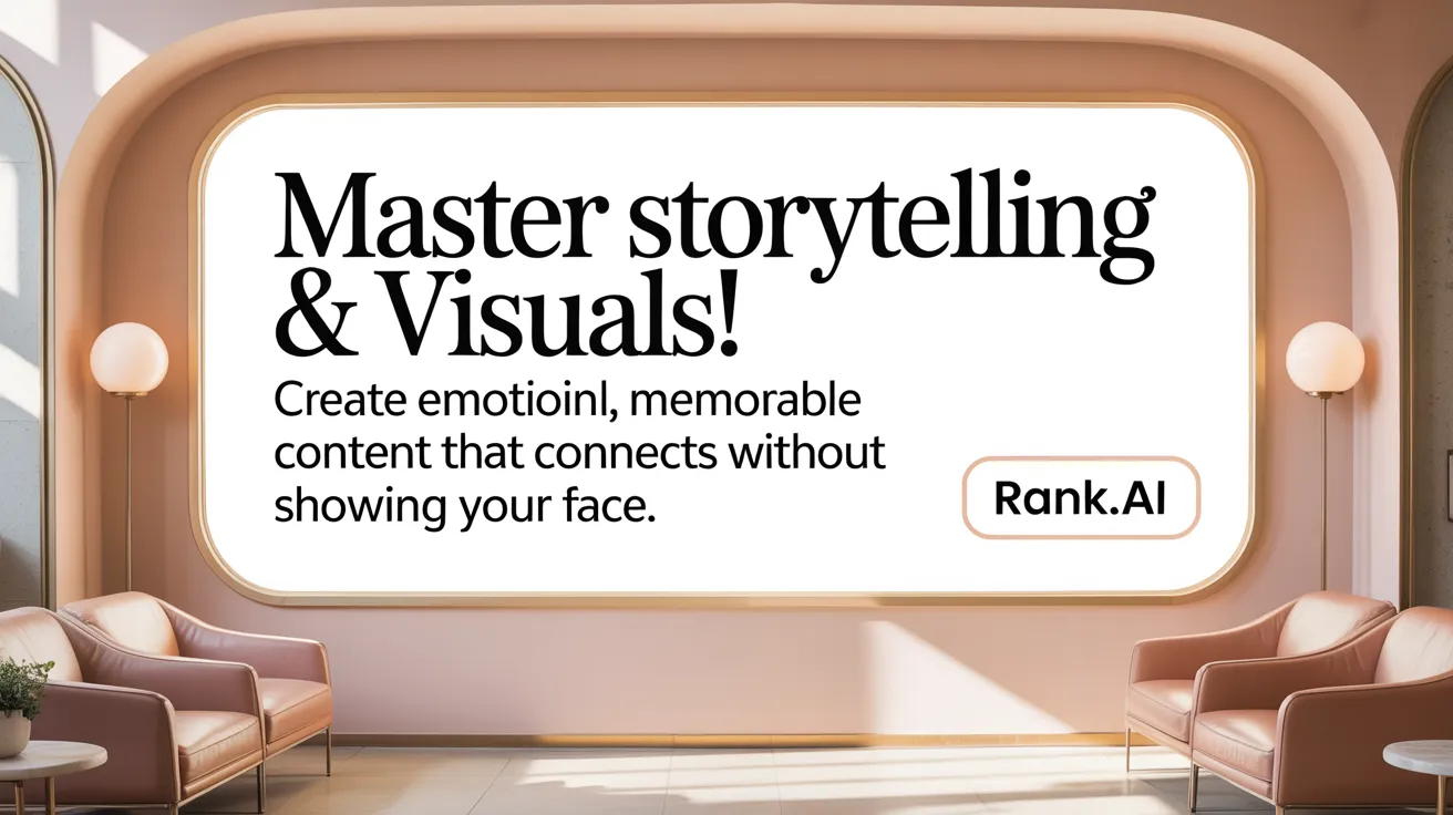 Master Storytelling &amp; Visuals! Create emotional, memorable content that connects without showing your face.