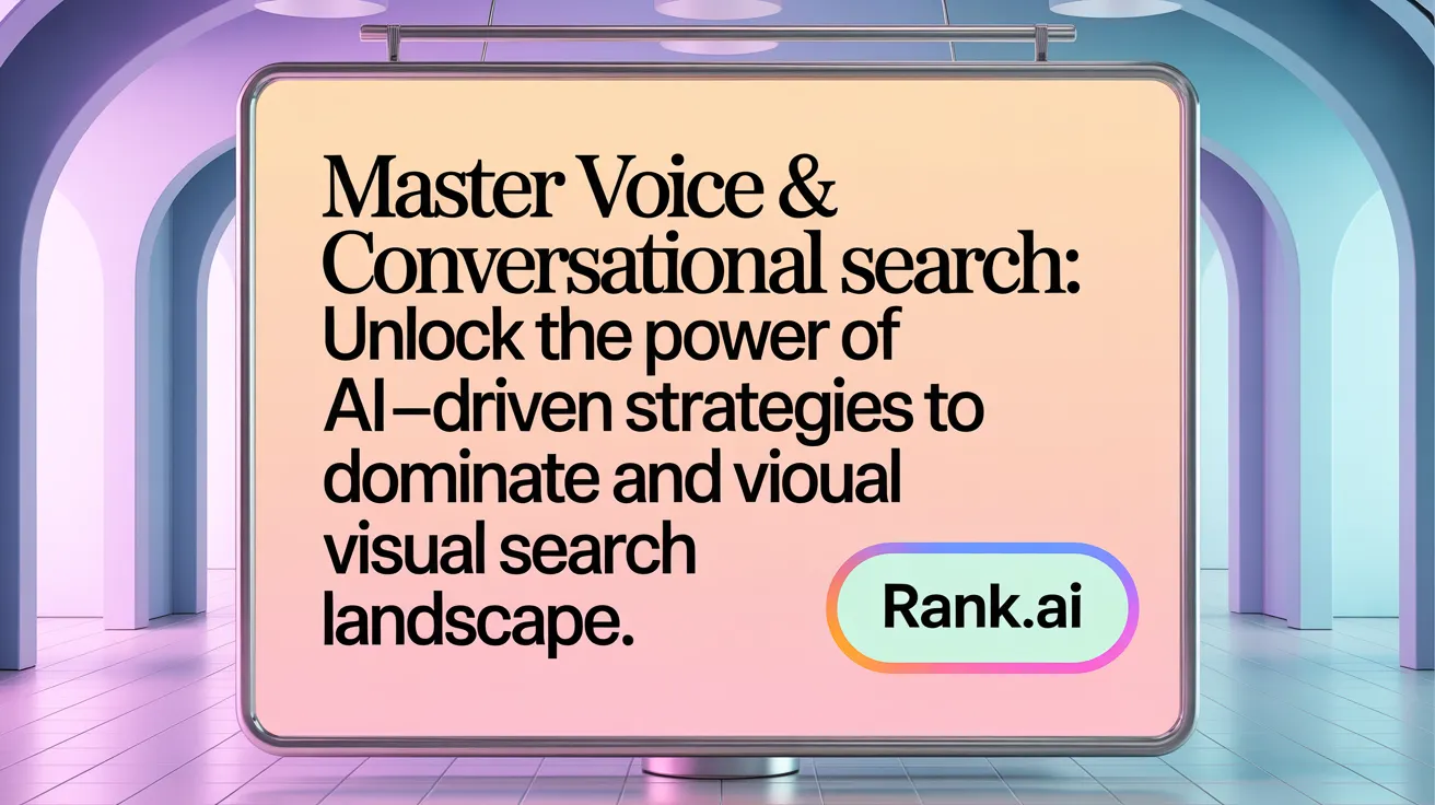 Master Voice &amp; Conversational Search: Unlock the power of AI-driven strategies to dominate voice and visual search landscape.