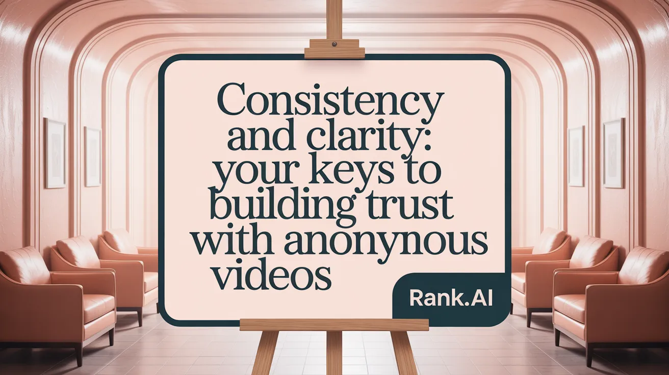Consistency and Clarity: Your Keys to Building Trust with Anonymous Videos