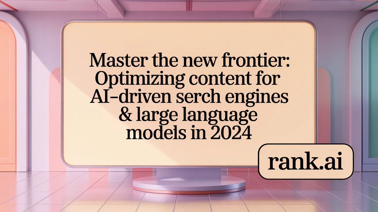 Master the New Frontier: Optimizing Content for AI-Driven Search Engines &amp; Large Language Models in 2024
