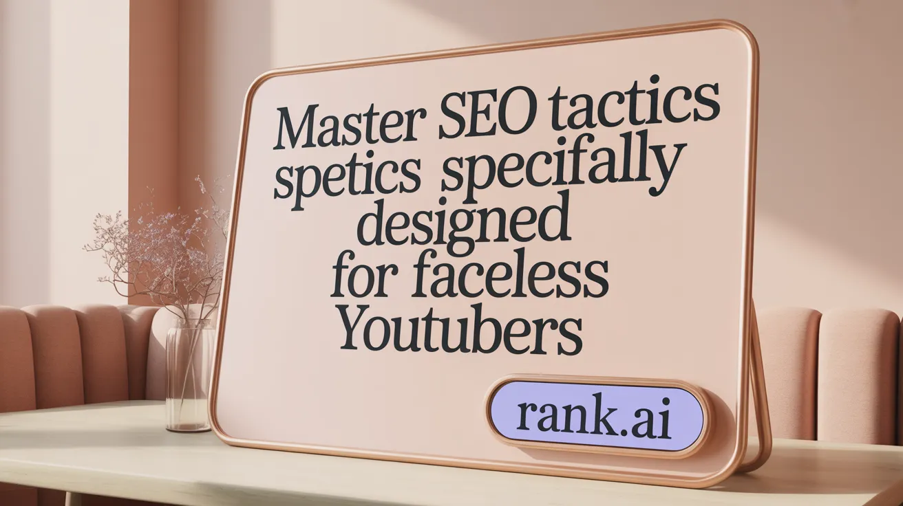 Master SEO Tactics Specifically Designed for Faceless YouTubers