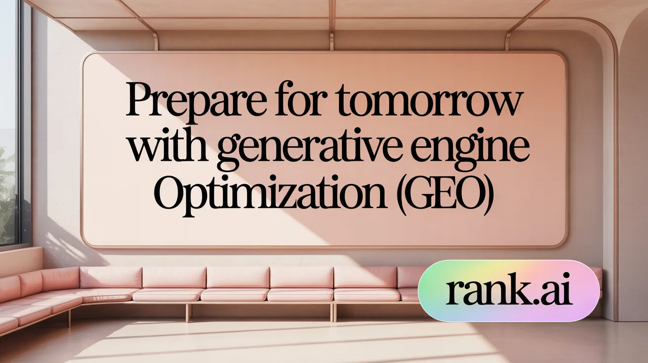 Prepare for Tomorrow with Generative Engine Optimization (GEO)