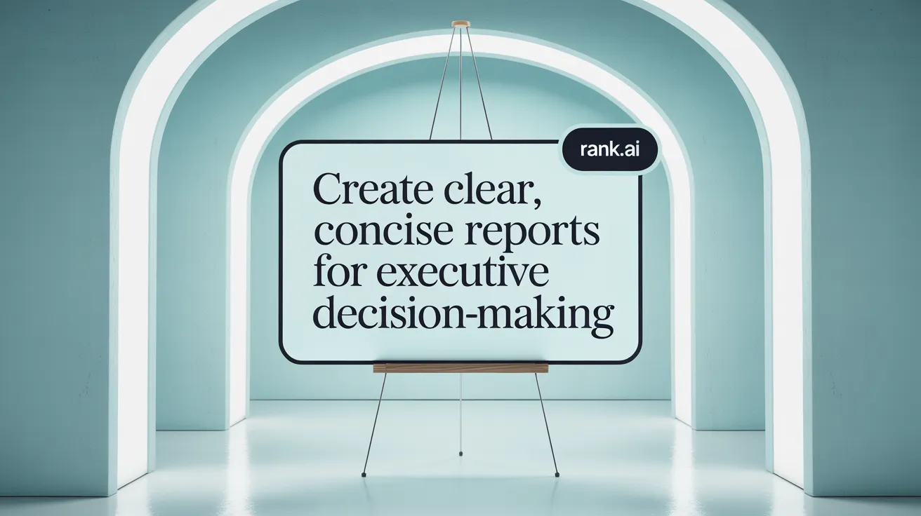 Create Clear, Concise Reports for Executive Decision-Making