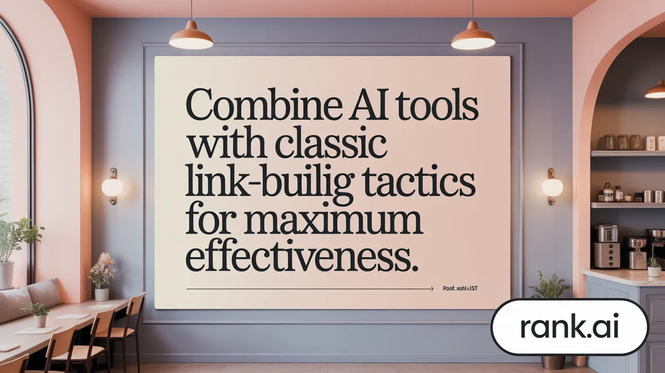 Combine AI tools with classic link-building tactics for maximum effectiveness.