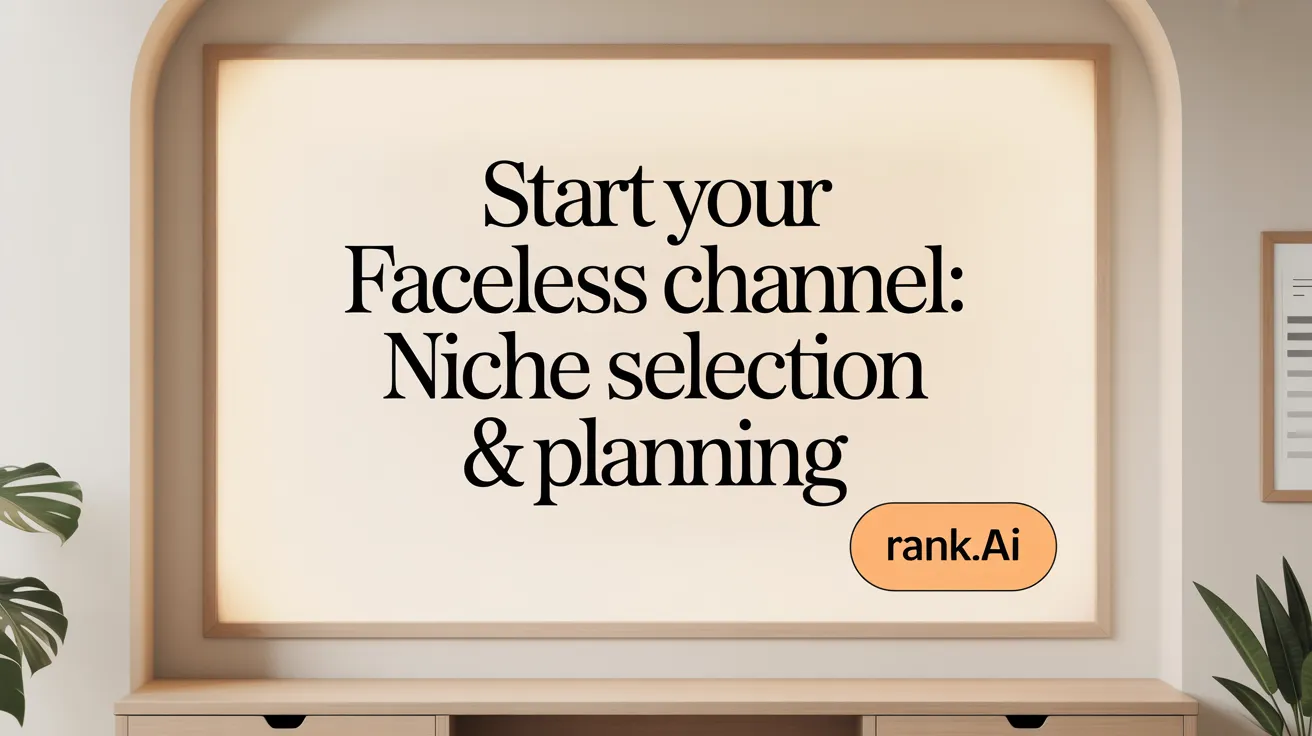 Start Your Faceless Channel: Niche Selection &amp; Planning