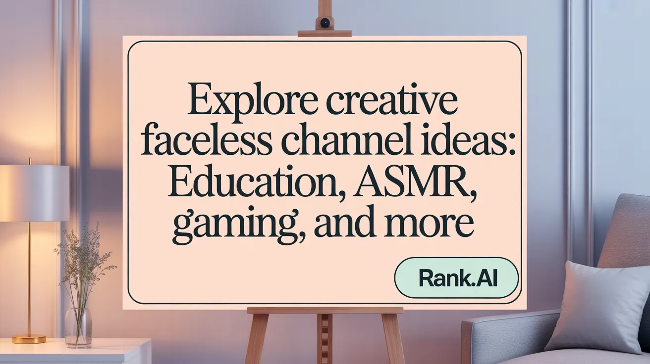 Explore Creative Faceless Channel Ideas: Education, ASMR, Gaming, and More