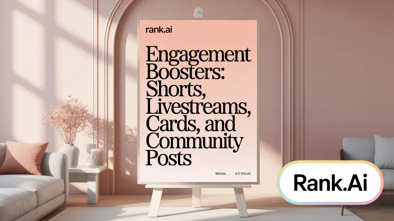 Engagement Boosters: Shorts, Livestreams, Cards, and Community Posts