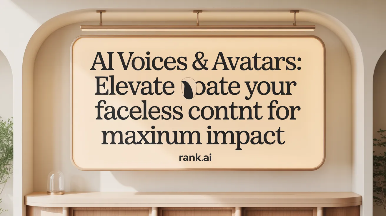 AI Voices &amp; Avatars: Elevate Your Faceless Content for Maximum Impact