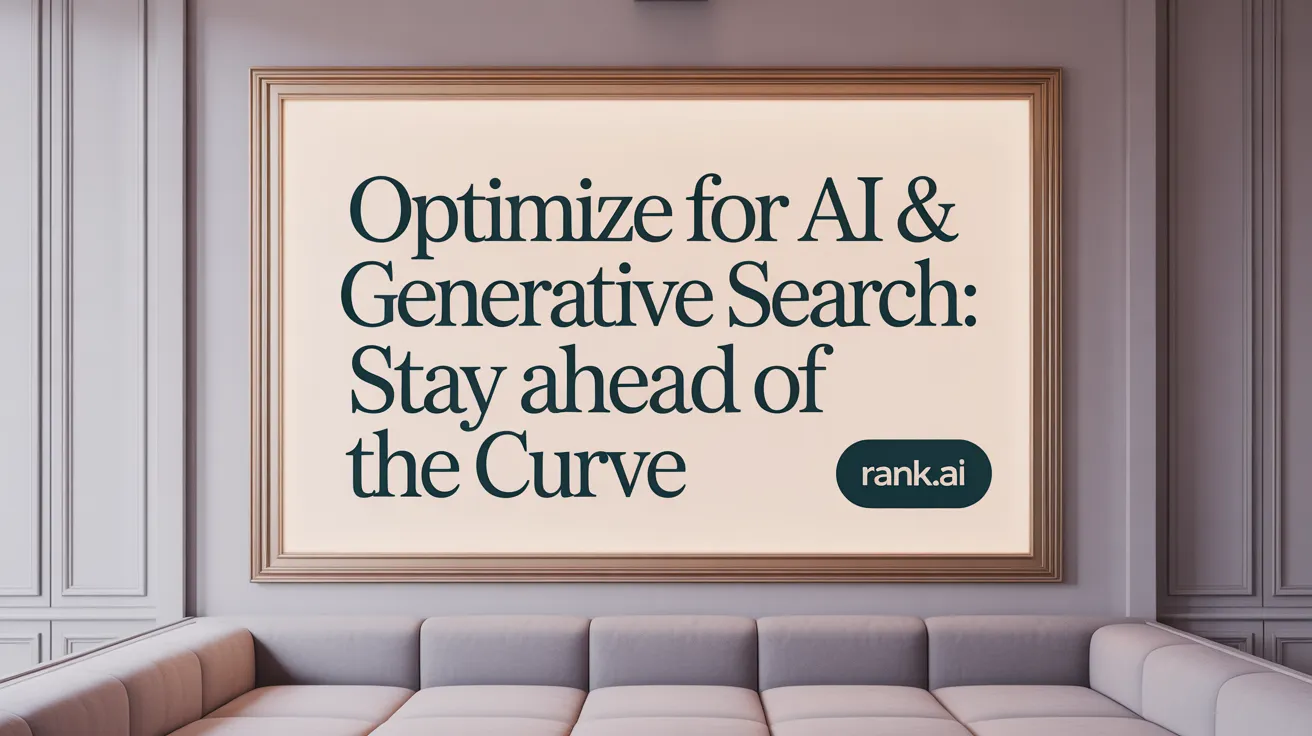 Optimize for AI &amp; Generative Search: Stay Ahead of the Curve