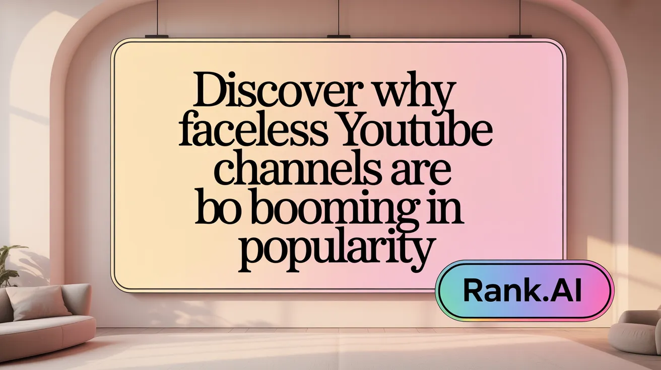 Discover Why Faceless YouTube Channels Are Booming in Popularity