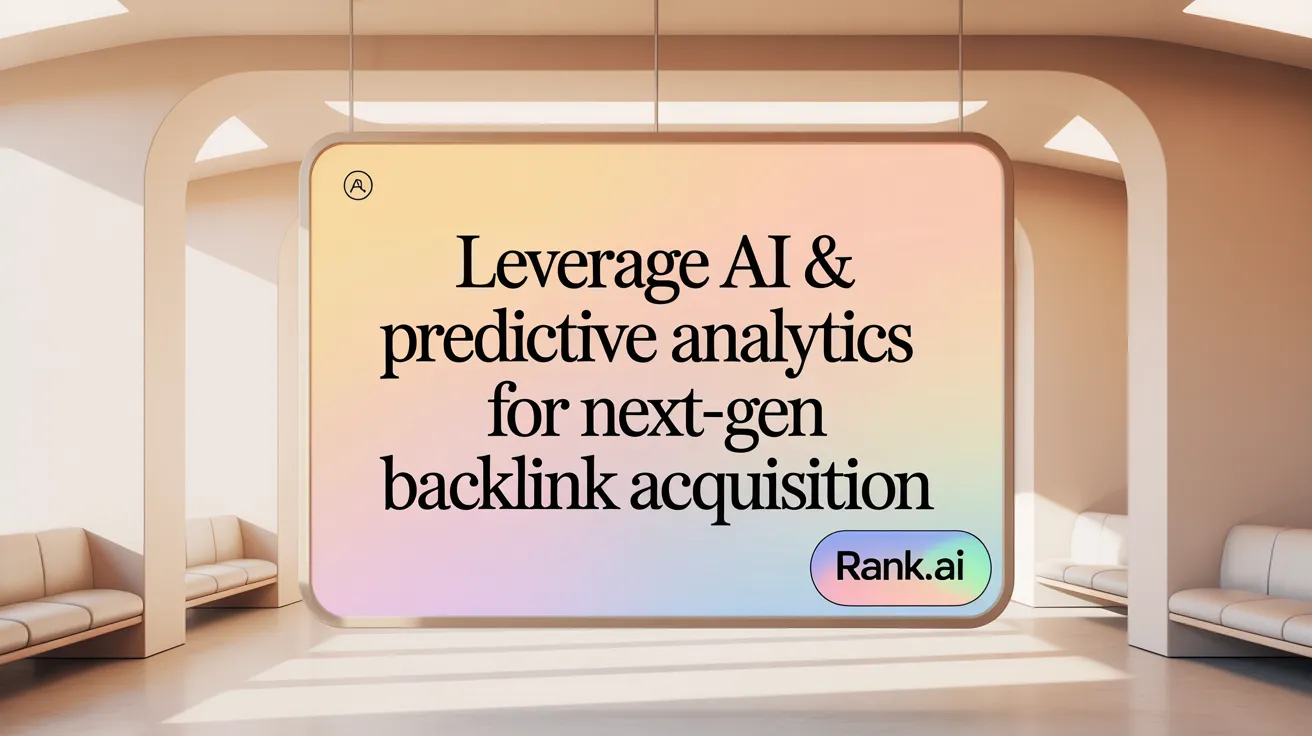 Leverage AI &amp; Predictive Analytics for Next-Gen Backlink Acquisition