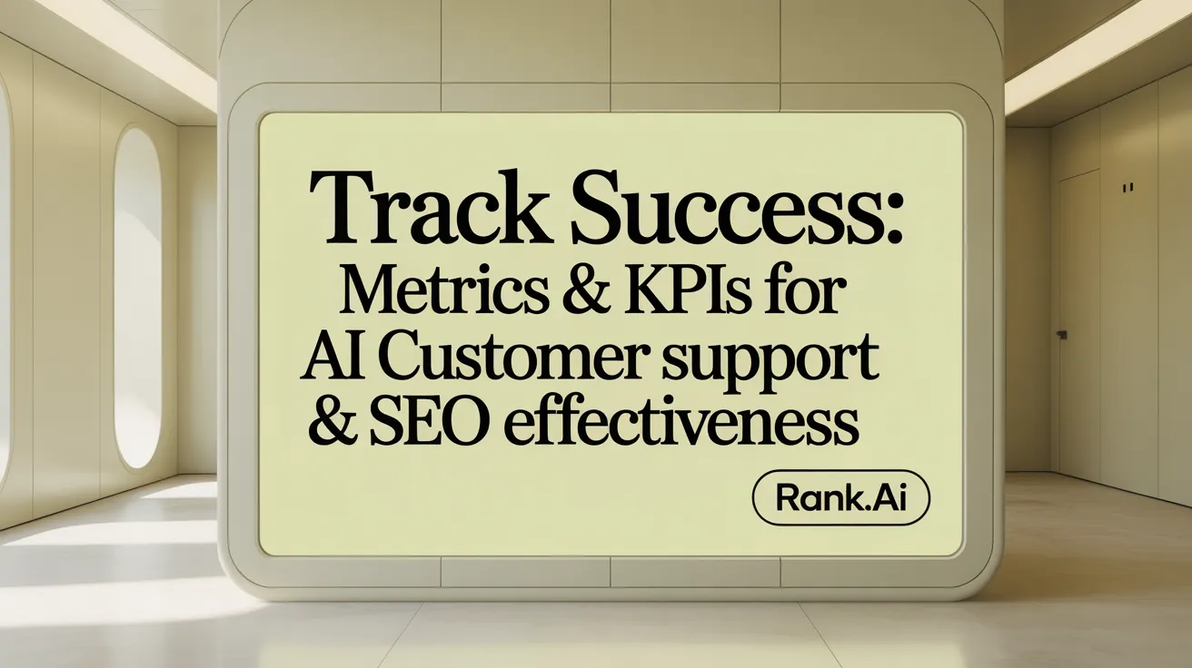Track Success: Metrics &amp; KPIs for AI Customer Support &amp; SEO Effectiveness