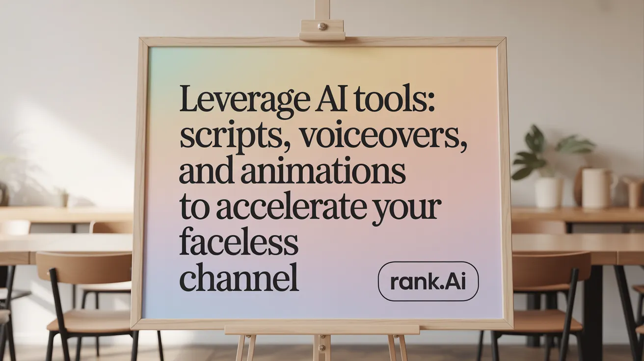 Leverage AI Tools: Scripts, Voiceovers, and Animations to Accelerate Your Faceless Channel