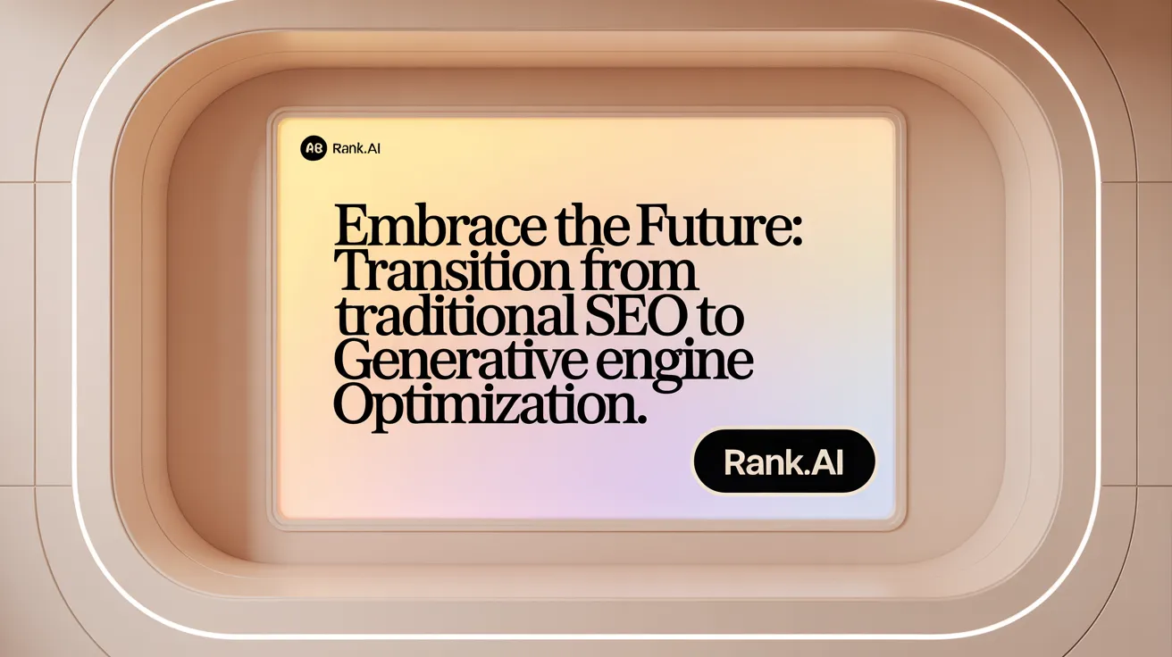 Embrace the Future: Transition from Traditional SEO to Generative Engine Optimization