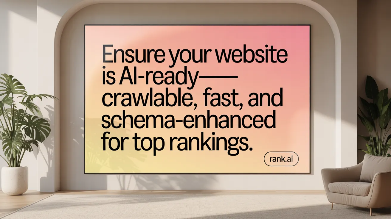 Ensure your website is AI-ready—crawlable, fast, and schema-enhanced for top rankings.