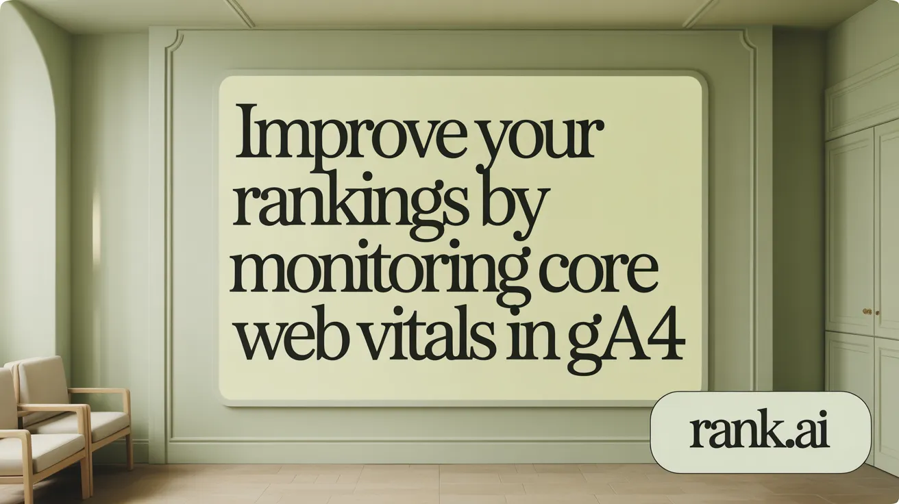 Improve Your Rankings by Monitoring Core Web Vitals in GA4