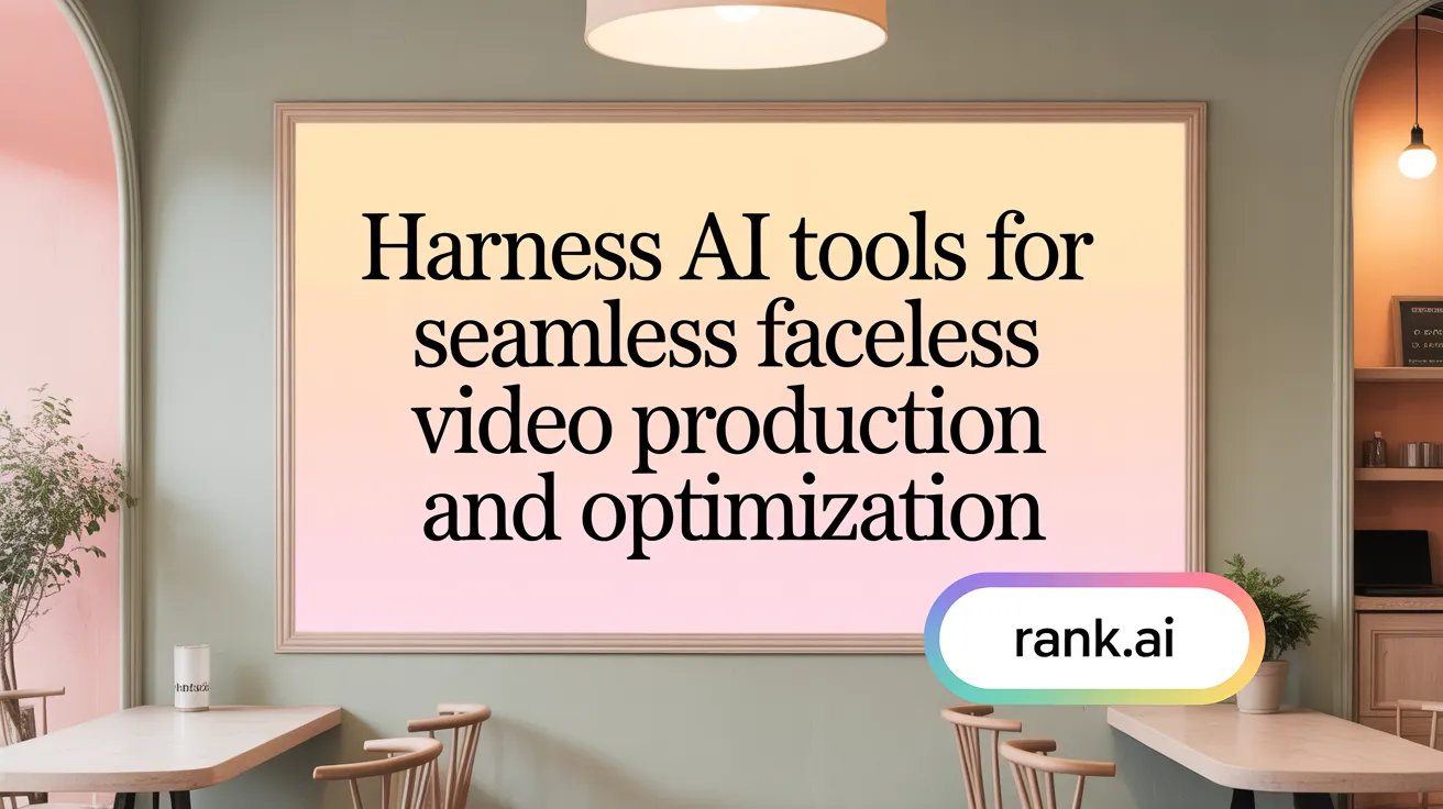 Harness AI Tools for Seamless Faceless Video Production and Optimization