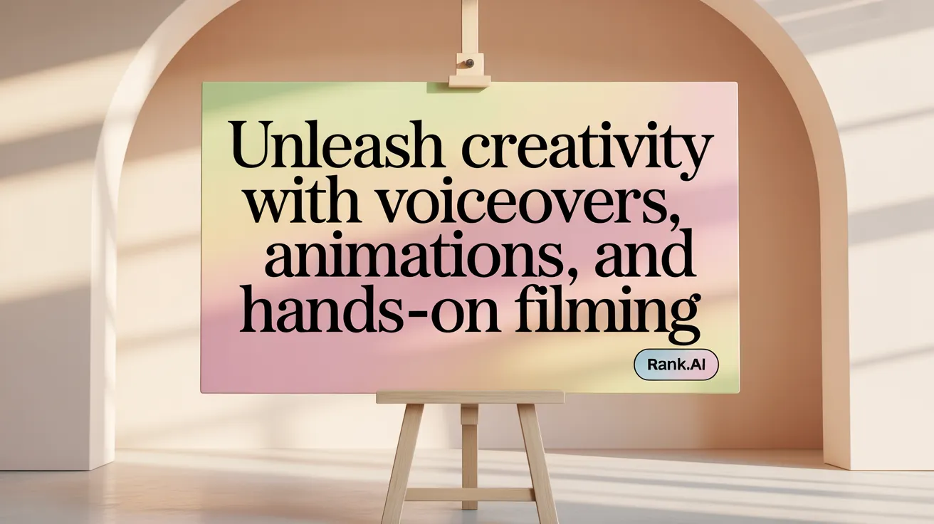 Unleash Creativity with Voiceovers, Animations, and Hands-On Filming