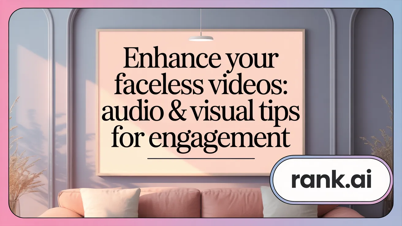 Enhance Your Faceless Videos: Audio &amp; Visual Tips for Engagement
