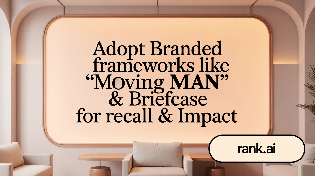 Adopt Branded Frameworks like 'Moving Man' &amp; 'Briefcase' for Recall &amp; Impact