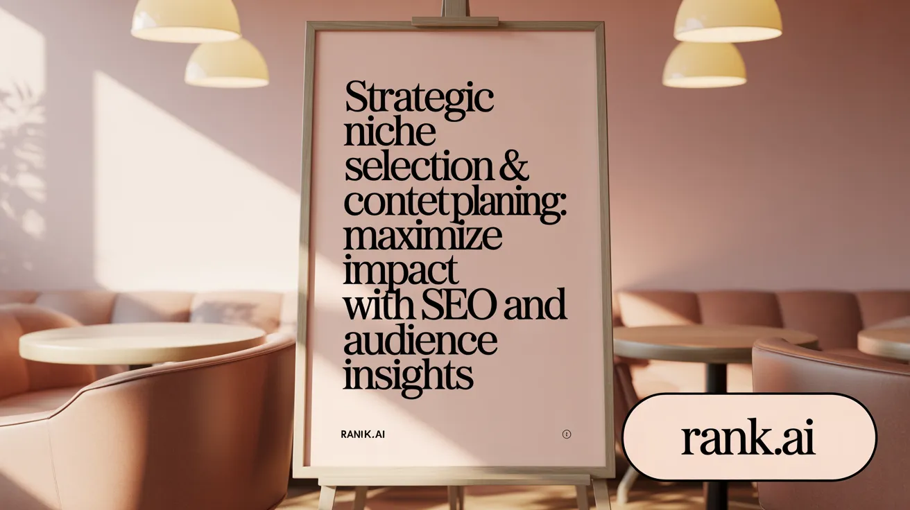Strategic Niche Selection &amp; Content Planning: Maximize Impact with SEO and Audience Insights