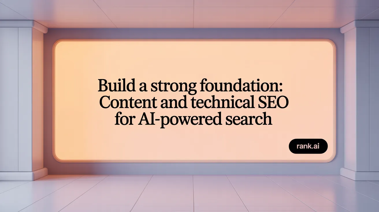 Build a Strong Foundation: Content and Technical SEO for AI-Powered Search