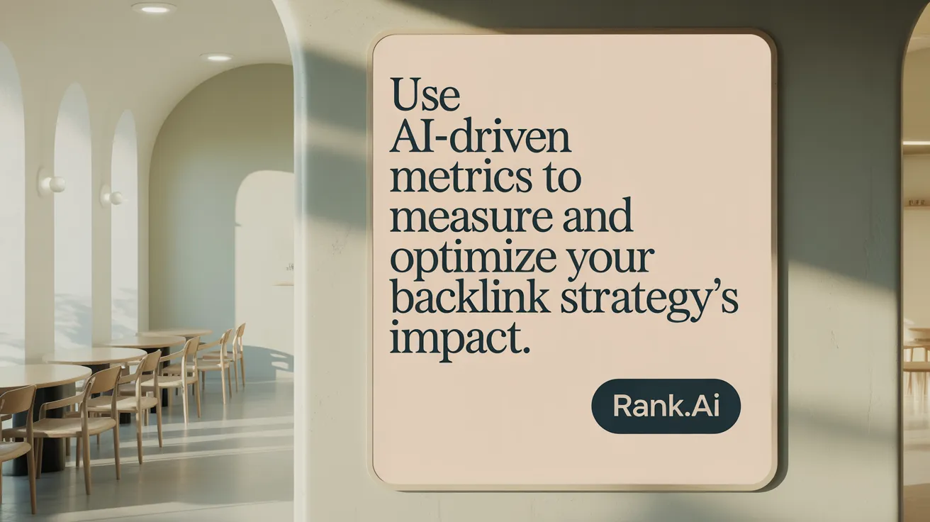 Use AI-driven metrics to measure and optimize your backlink strategy's impact.