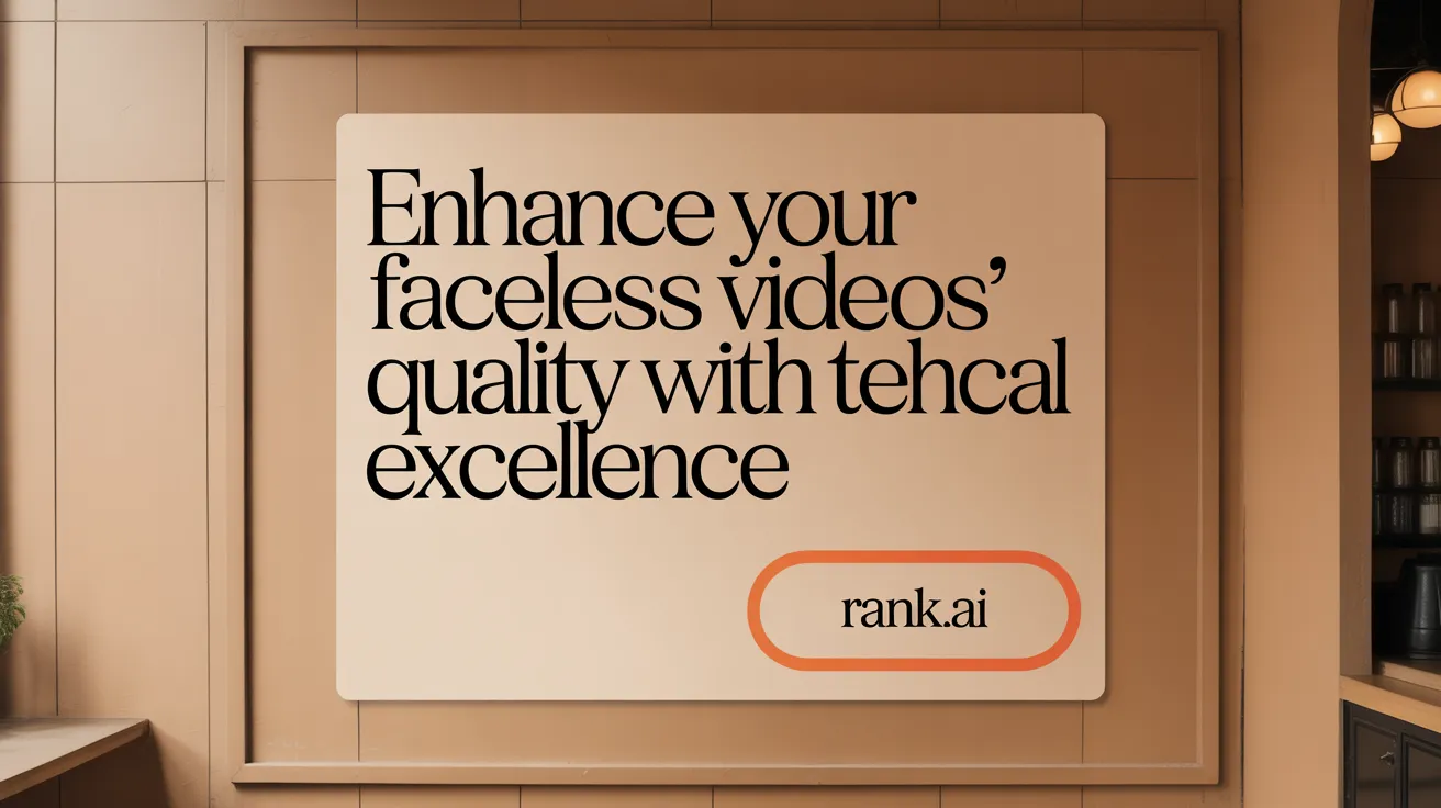 Enhance Your Faceless Videos' Quality with Technical Excellence