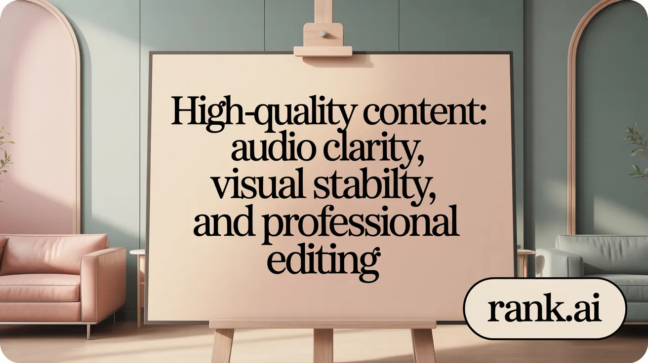 High-Quality Content: Audio Clarity, Visual Stability, and Professional Editing