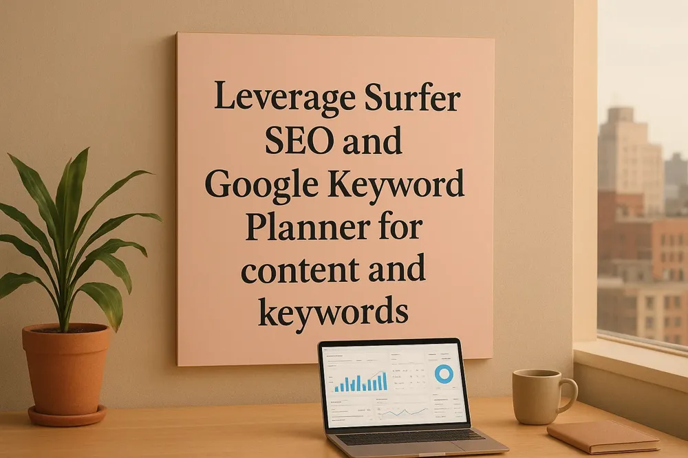 Leverage Surfer SEO and Google Keyword Planner for content and keywords