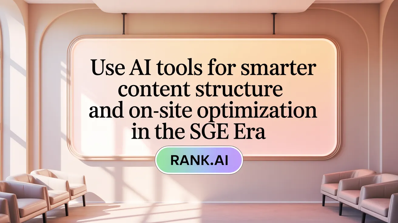 Use AI tools for smarter content structure and on-site optimization in the SGE era